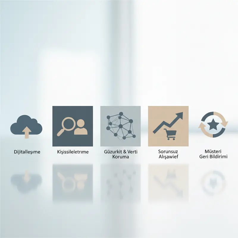 Dijital alışveriş deneyimini simgeleyen görsel