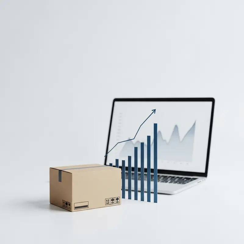 E-ticaret ve kargo süreçlerini gösteren modern bir konsept.