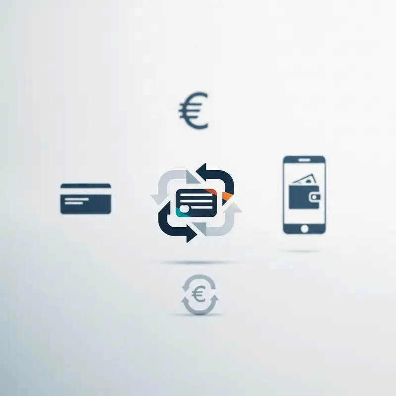 Rekabetçi ödeme sistemlerini temsil eden grafiksel bir tasarım.